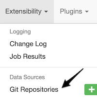 Menu showing "Git Repositories" Item